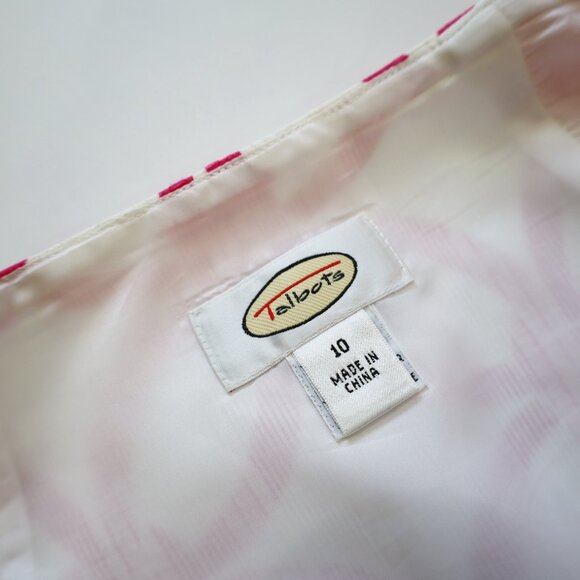 TALBOTS Size 10 White & Pink Skirt Career Business - Picture 4 of 6